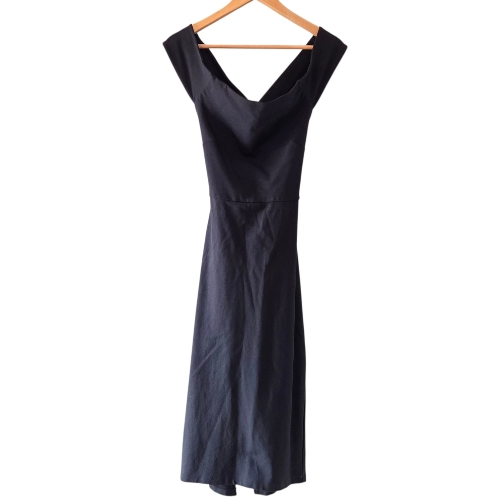 Aritzia Talula Varndell Cross Back Women's Bodycon Mini Black Dress Size Large - Picture 6 of 10